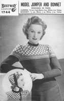 1940s vintage wartime fair isle knitting pattern