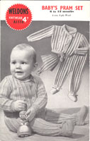 vintage baby pramset knitting pattern from 1940s