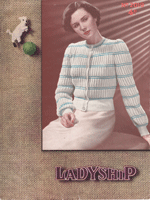 vintage ladies gauged bed jacket knitting pattern from 1940s