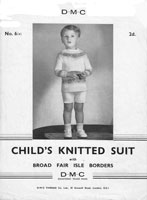 vintage fair isle knitting pattern child suit 1920s