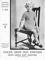 vintage girls dress knitting pattern 1930s