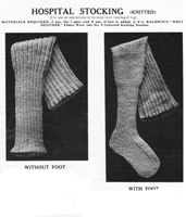 vintage first world war hospital stockings knitting pattern 1914