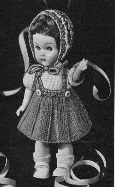#255 DK Doll Prem Girl Boy 3 Items H12-20" 30-50cm Vintage Knitting Pattern 