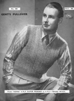 vintage 1930s man's pullover knitting pattern vintage fashion