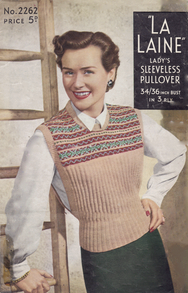 Ladies Womens Mens 50s vintage polo neck fair isle yoke yoked DK dolman Christmas  sweater jumper pdf knitting pattern 36 to 42 Download 2