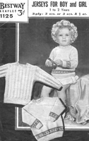 vintage baby fair jumper knitting pattern from 1940s