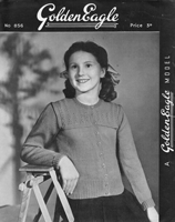 girls square yoked cardigan knitting pattern from 1940s