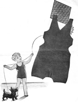 vintage young child's swim or sun suit knitting pattern from 1935