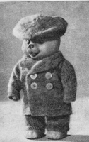 vintage 1950 teddy bear clothes coat and cap for 6 inches tall