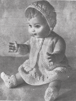 baby dress set knitting pattern form 1940s