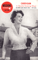 Great vintage ladies double breasted cardigan knitting pattern