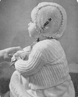 baby bonnet knitting pattern from 1940s