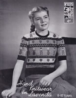 vintage girlsd jumper with hearts and children fiar ilse pattern 1940s