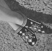 vintage fair isle slipper knitting pattern from 1942