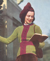 vintage ladies knitting pattern for fair isle jacket