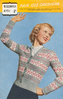 vintage ladies fair isle knitting patterns