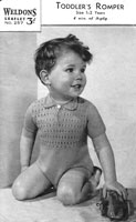 boys vintage romper knitting pattern from 1940s
