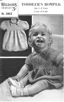 vintage knitting pattern for little romper 1940s