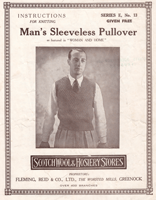 vintage mans slipover knitting pattern 1930