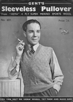 vintage man's 1930s slip over tank top knitting pattern