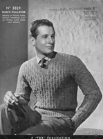 vintage mens jumper pattern 1930s