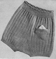 vintage girls knicker with pocket knitting pattern 1940s