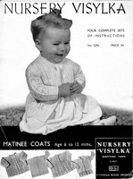 vintage baby knitting pattern for bay matinee coats from 1940s