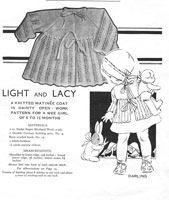 vintage baby matinee coat knitting pattern 1930s weldon 84