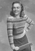 vintage ladies fair isle knitting pattern from 1940s