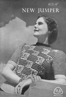 vintage ladies knitting pattern fair isle jumper 1940s