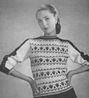 vintage stitchcraft fair isle jumper knitting pattern from 1947