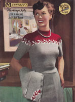 Great vintage ladies fair isle yoked twin set knitting pattern