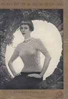 patons vintage ladies lacy jumper with fair yoke 1940s