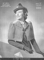 vitnage ladies cape knitting pattern from1930s