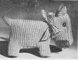 terrier dog knitting pattern from 1940s