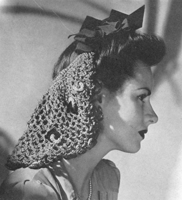 vintage crochet pattern for ladies beaded snood 1943