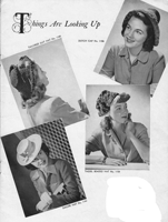 vinage ladies vintage crochet pattern for 4 different hats 1943 USA