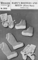 vintage bootees knitting pattern from 1940s wartime