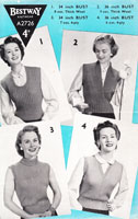 vintage ladies slipover knitting pattern from 1940s