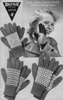 vintage knitting pattern for fair isle gloves