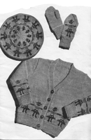 vintage fair iles cap set knitting pattern from 1940s
