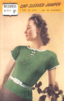 vintage ladies jumper knitting pattern form early 1950s