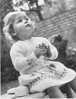 vintage dress and cardigan knitting pattern for toddler from 1940s