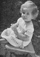 vintage baby dress and cardigan with fair isle border knitting pattern from 1940s
