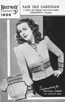 vintage ladies cardigan bestway fair isle knitting pattern 1940s