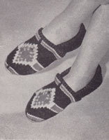 vintage slipper knitting patterns 1950s
