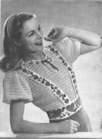 vintage ladies braces and jumper knitting pattern from 1940s