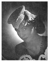 vintage ladies hat crochet pattern from 1945