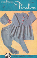 baby pramset knitting pattern from 1940s