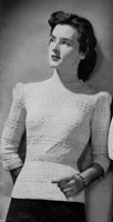 vintage ladis jumper knitting pattern from 1940s
